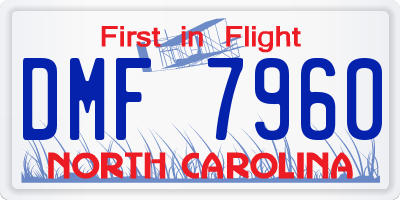NC license plate DMF7960