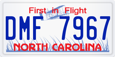 NC license plate DMF7967