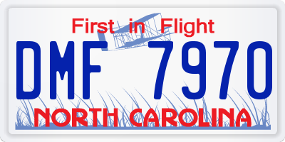 NC license plate DMF7970