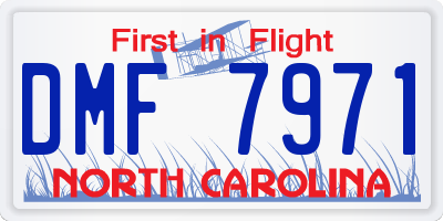 NC license plate DMF7971