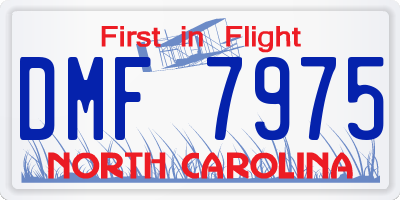 NC license plate DMF7975