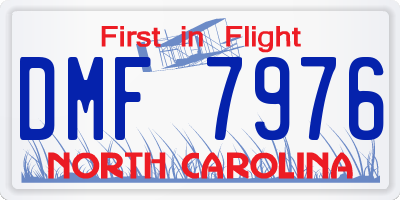 NC license plate DMF7976