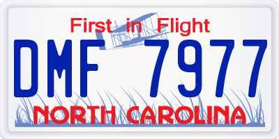 NC license plate DMF7977