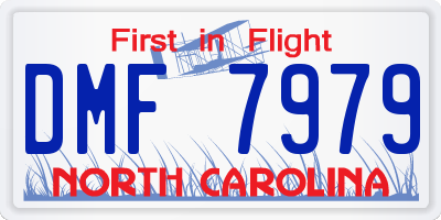 NC license plate DMF7979