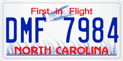 NC license plate DMF7984