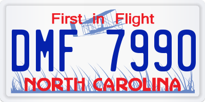 NC license plate DMF7990