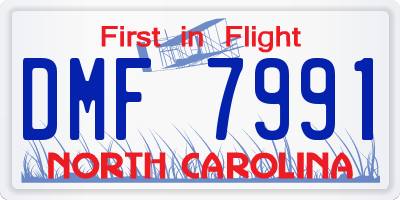 NC license plate DMF7991