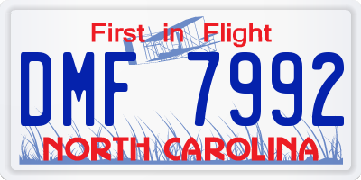 NC license plate DMF7992