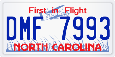 NC license plate DMF7993