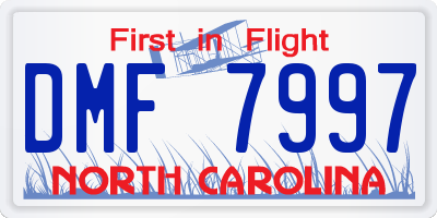 NC license plate DMF7997