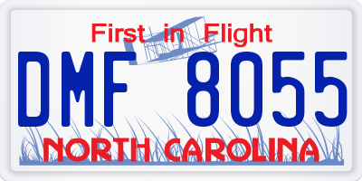 NC license plate DMF8055