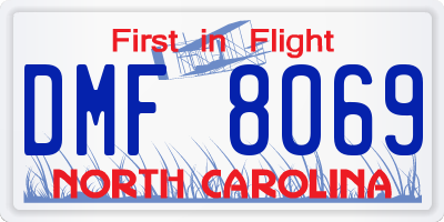 NC license plate DMF8069