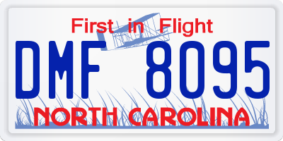 NC license plate DMF8095