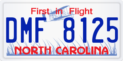 NC license plate DMF8125