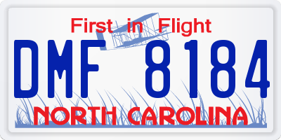NC license plate DMF8184