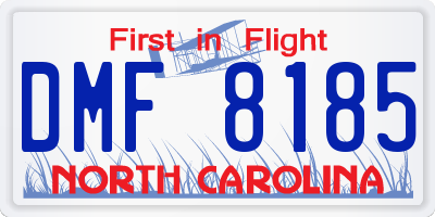 NC license plate DMF8185