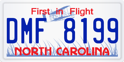 NC license plate DMF8199