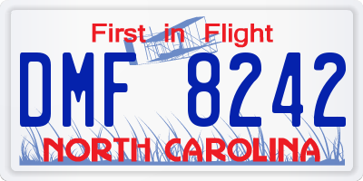 NC license plate DMF8242