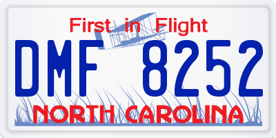 NC license plate DMF8252