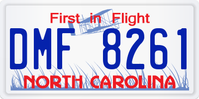 NC license plate DMF8261