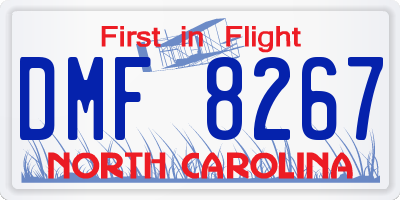 NC license plate DMF8267