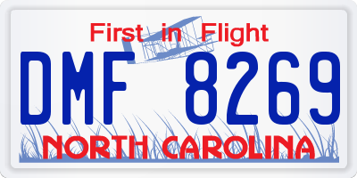 NC license plate DMF8269