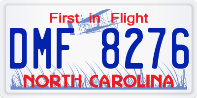 NC license plate DMF8276