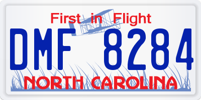 NC license plate DMF8284