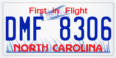 NC license plate DMF8306