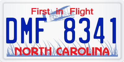 NC license plate DMF8341