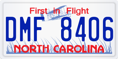 NC license plate DMF8406