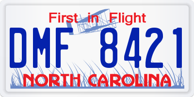 NC license plate DMF8421