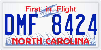 NC license plate DMF8424