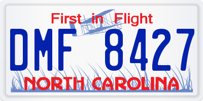 NC license plate DMF8427