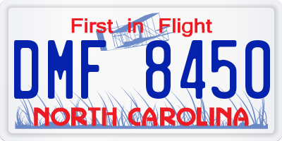 NC license plate DMF8450