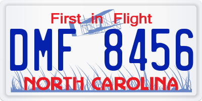 NC license plate DMF8456