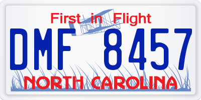 NC license plate DMF8457