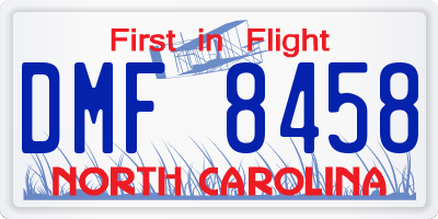 NC license plate DMF8458