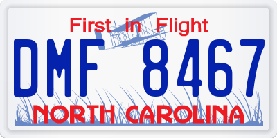 NC license plate DMF8467