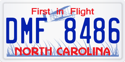 NC license plate DMF8486