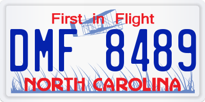 NC license plate DMF8489