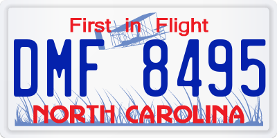 NC license plate DMF8495