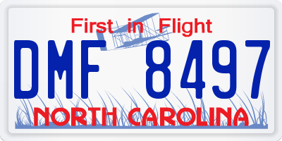 NC license plate DMF8497