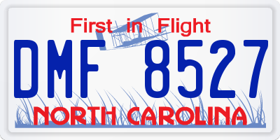 NC license plate DMF8527
