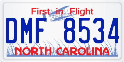 NC license plate DMF8534