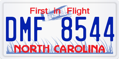 NC license plate DMF8544