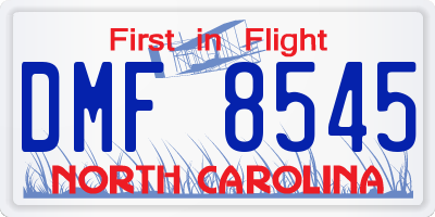 NC license plate DMF8545