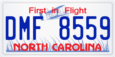 NC license plate DMF8559