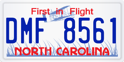 NC license plate DMF8561