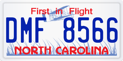 NC license plate DMF8566